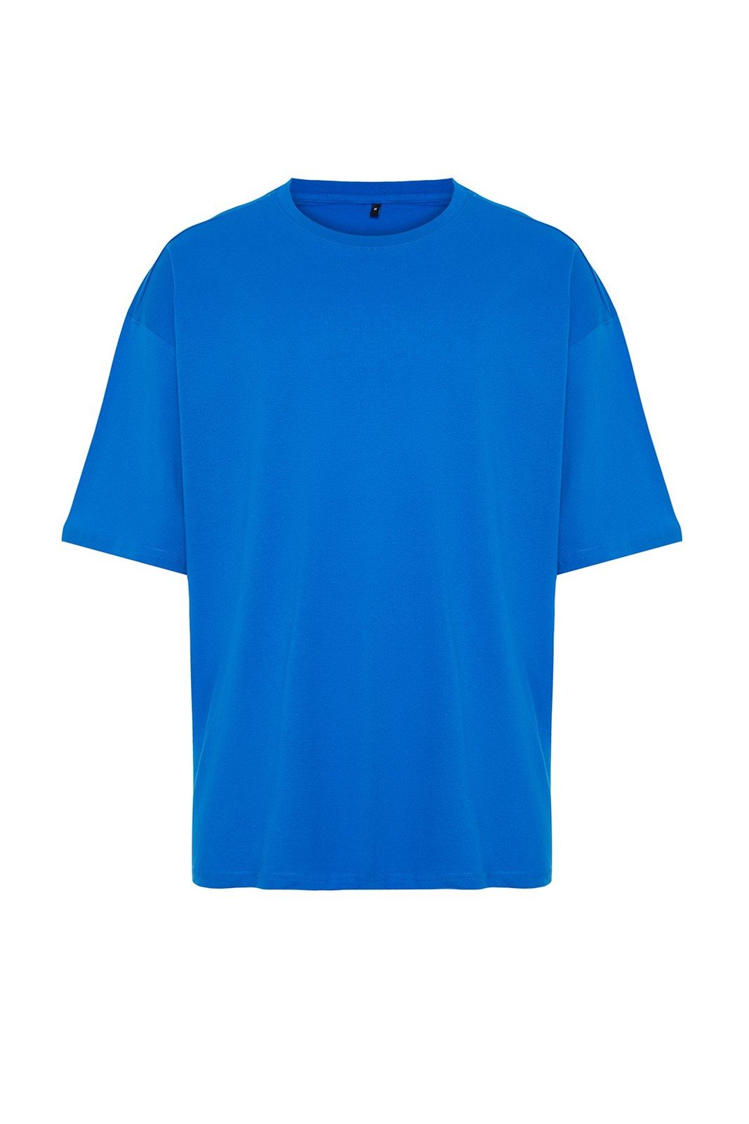 Trendyol Men's Blue Oversize/Wide-Fit Basic 100% Cotton T-Shirt