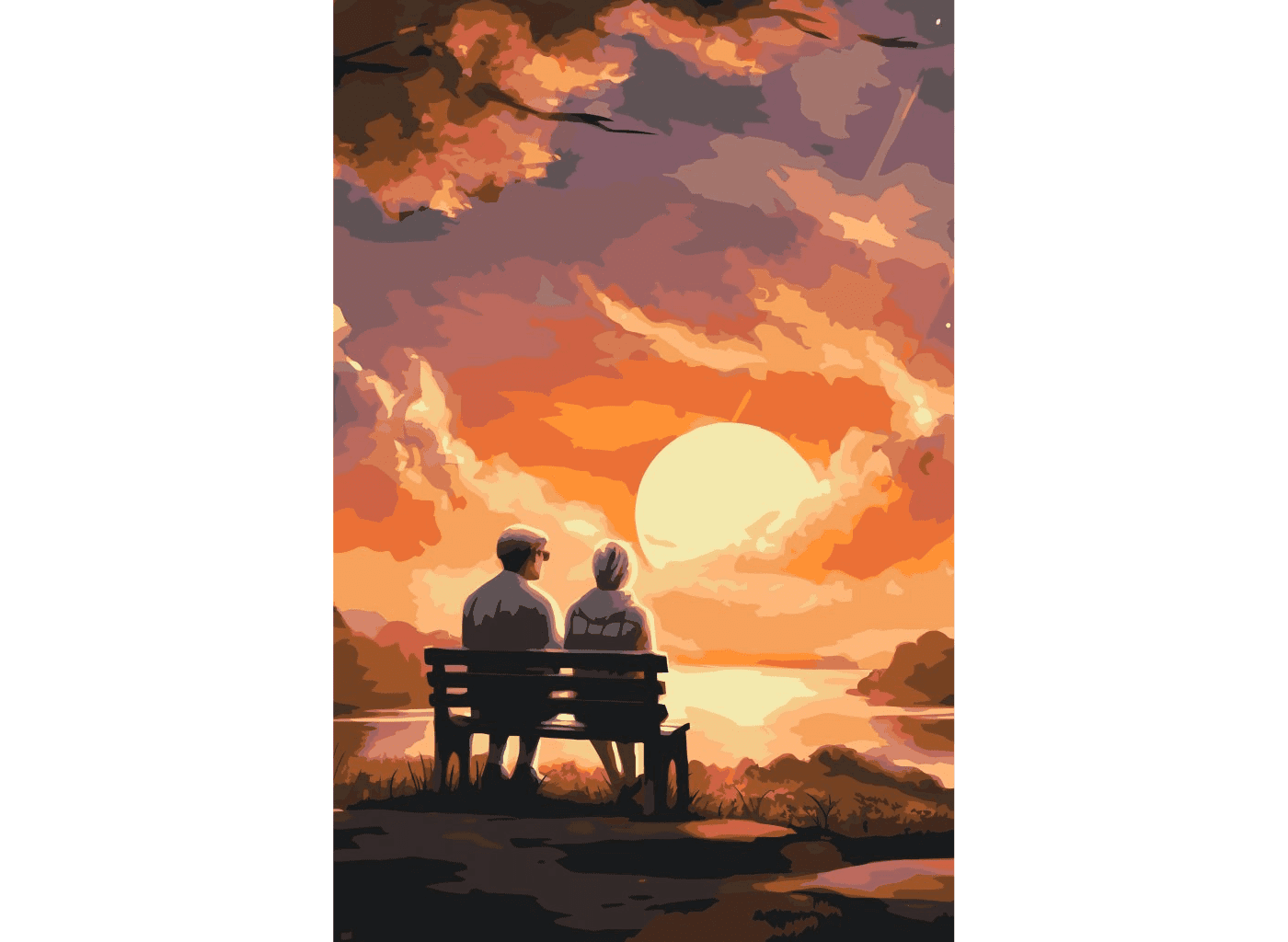 MALUJEŠ Malování podle čísel - AGNIESZKA MLECZEK - SPOLU I VE STÁŘÍ Rozměr: 40x60 cm, Rámování: bez rámu a bez vypnutí plátna