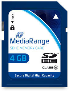 MediaRange Secure Digital (SDHC) 4GB, modrá - MR961