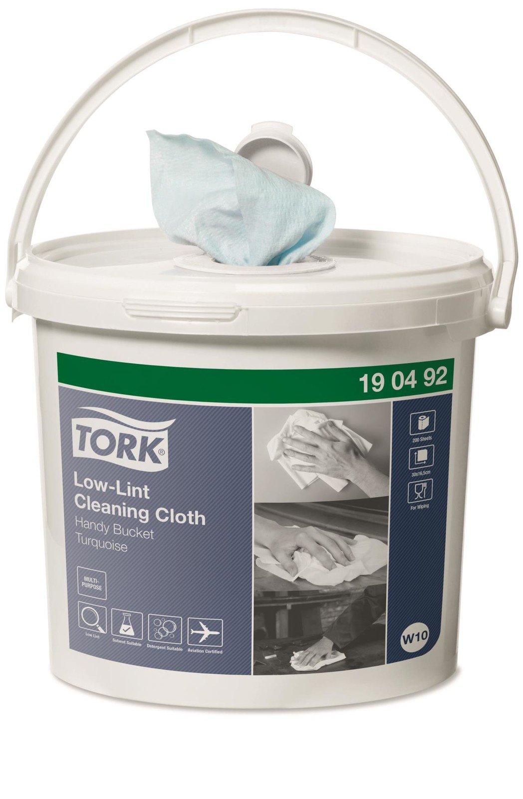 Utěrky z netkané textilie, Tork Premium v kbelíku, Low - Lint, suché