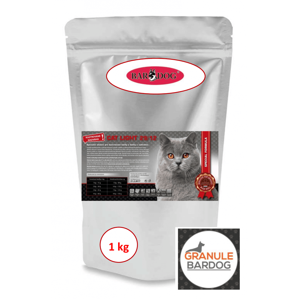Bardog Super prémiové krmivo pro kočky Cat Light 29/12 1 kg