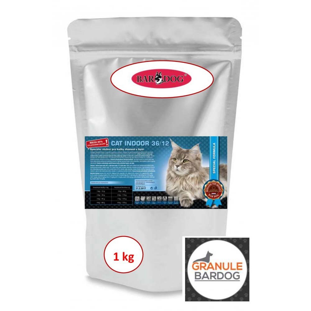 Bardog Krmivo pro kočky Cat Indoor 36/12 1 kg