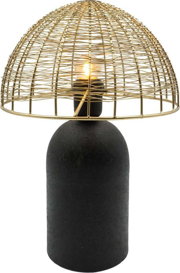 Stolní lampa v černo-zlaté barvě (výška 36 cm) – Antic Line