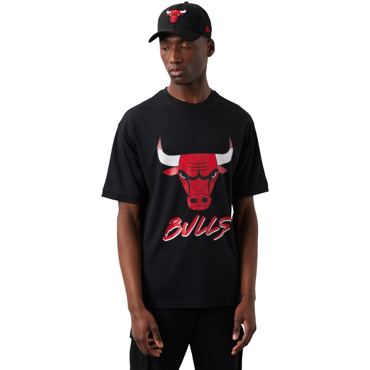 New-Era  NBA Chicago Bulls Script Mesh Tee  Černá