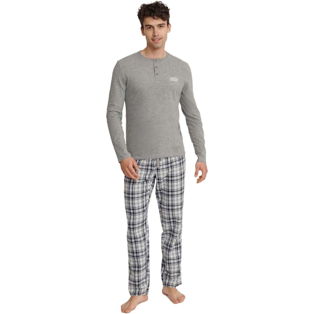 Esotiq & Henderson  Pánské pyžamo 40946 Usher grey  ruznobarevne