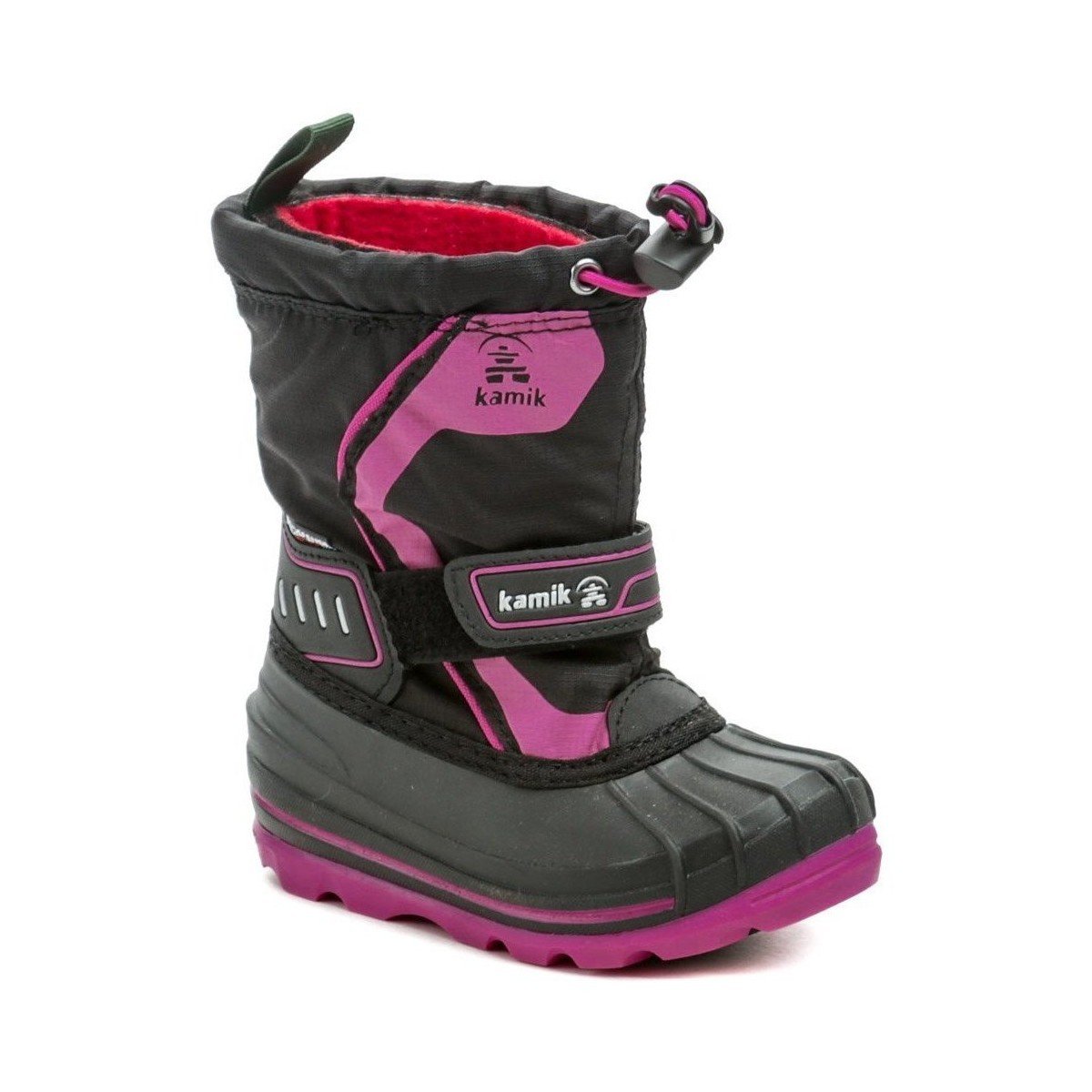 KAMIK  Snowcoast4 black magenta dětské zimní sněhule  Černá