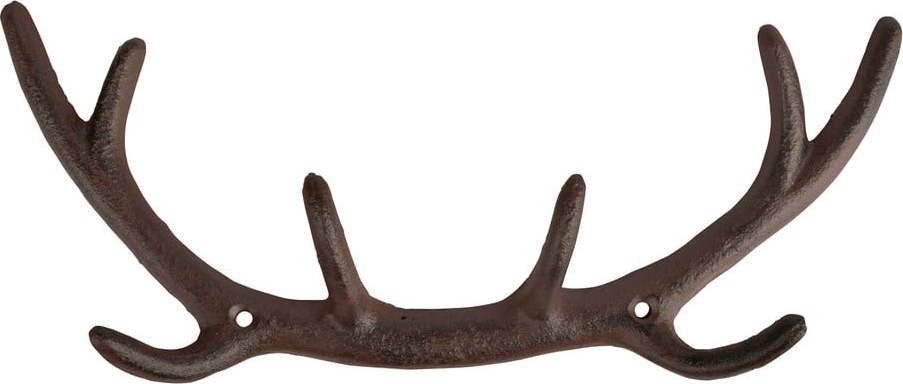 Hnědý kovový nástěnný věšák Antlers – Esschert Design