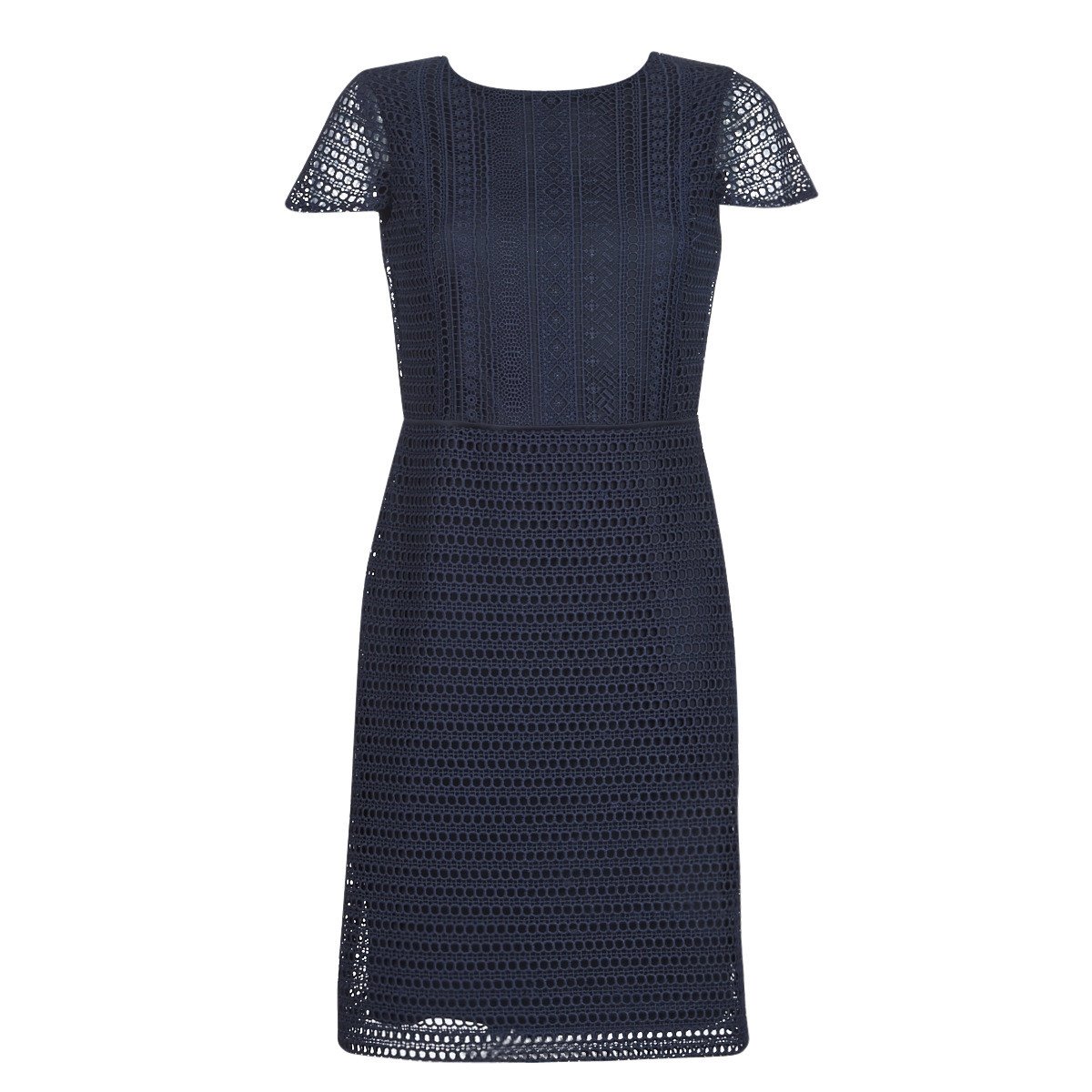 Lauren Ralph Lauren  NAVY SHORT SLEEVE DAY DRESS  Modrá