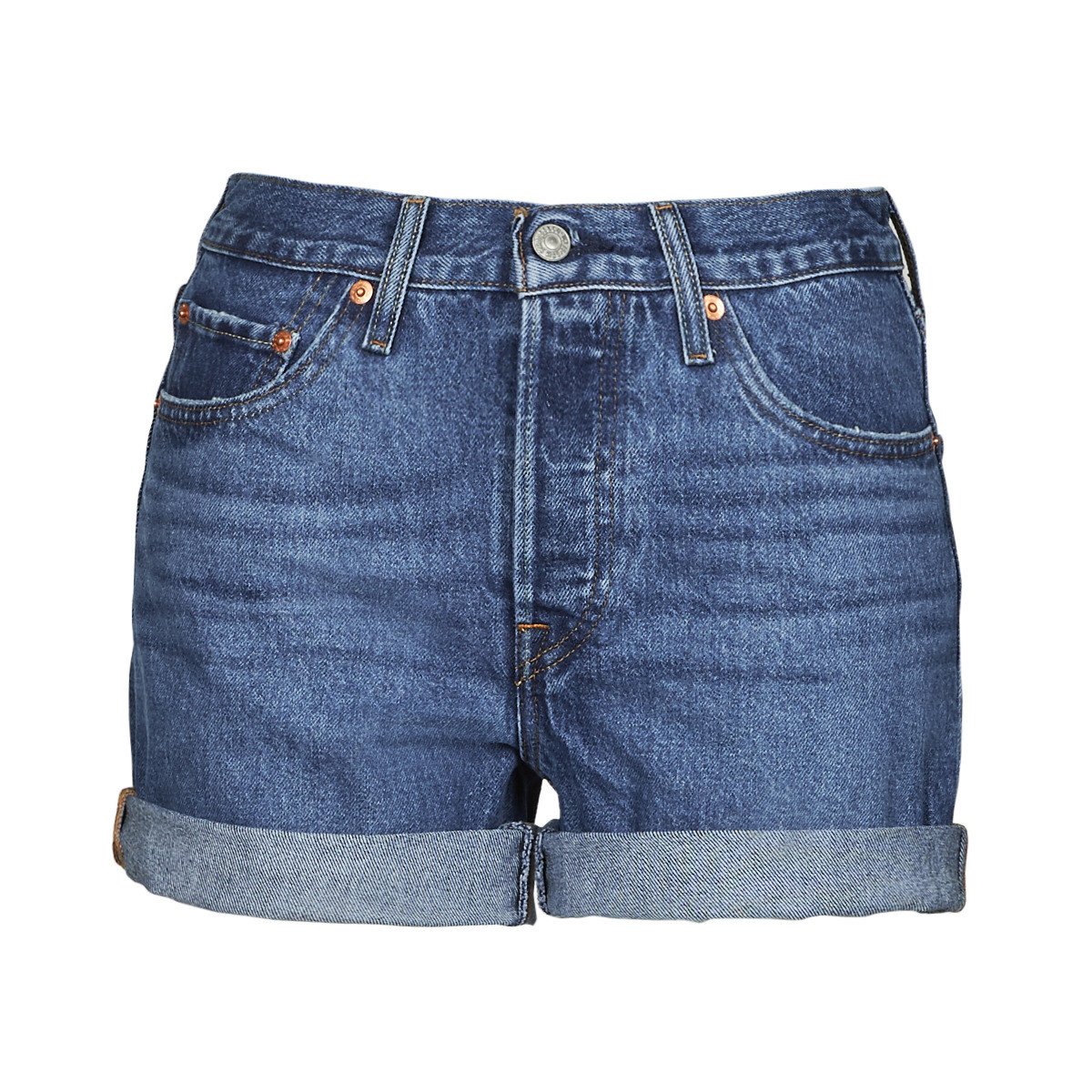 Levis  501® ROLLED SHORT  Modrá