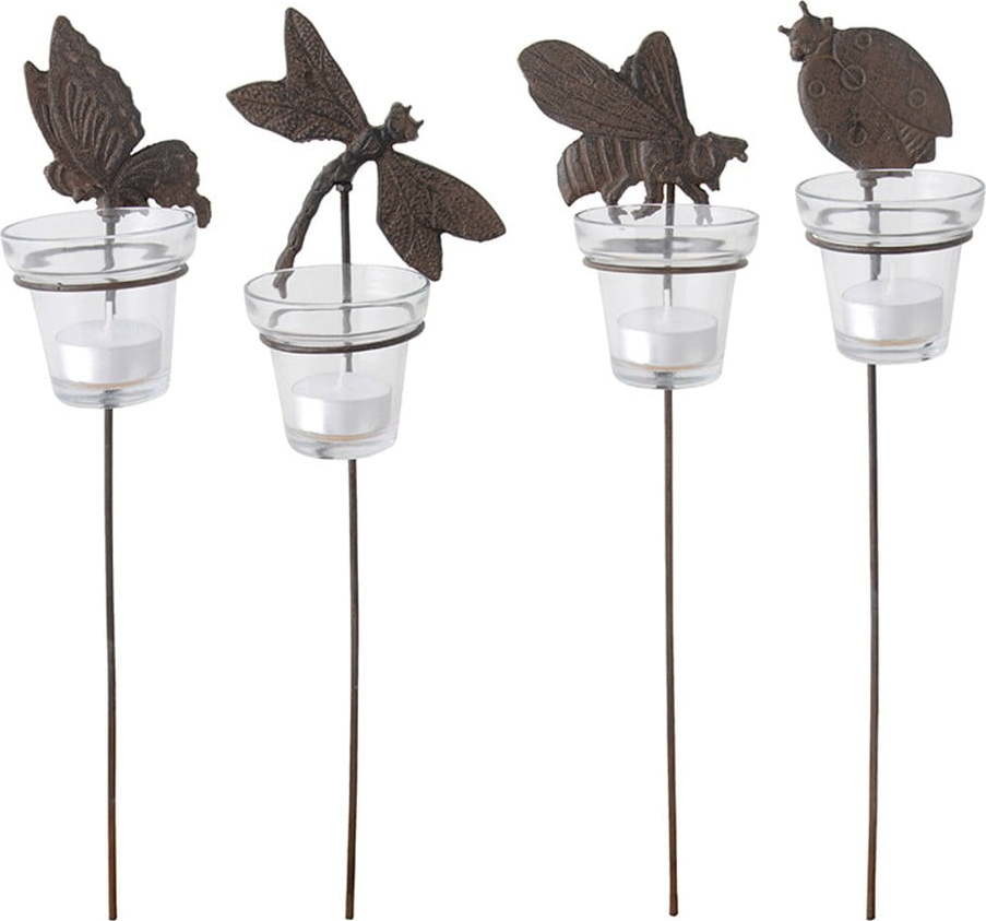 Kovové svícny v sadě na čajovou svíčku 4 ks – Esschert Design