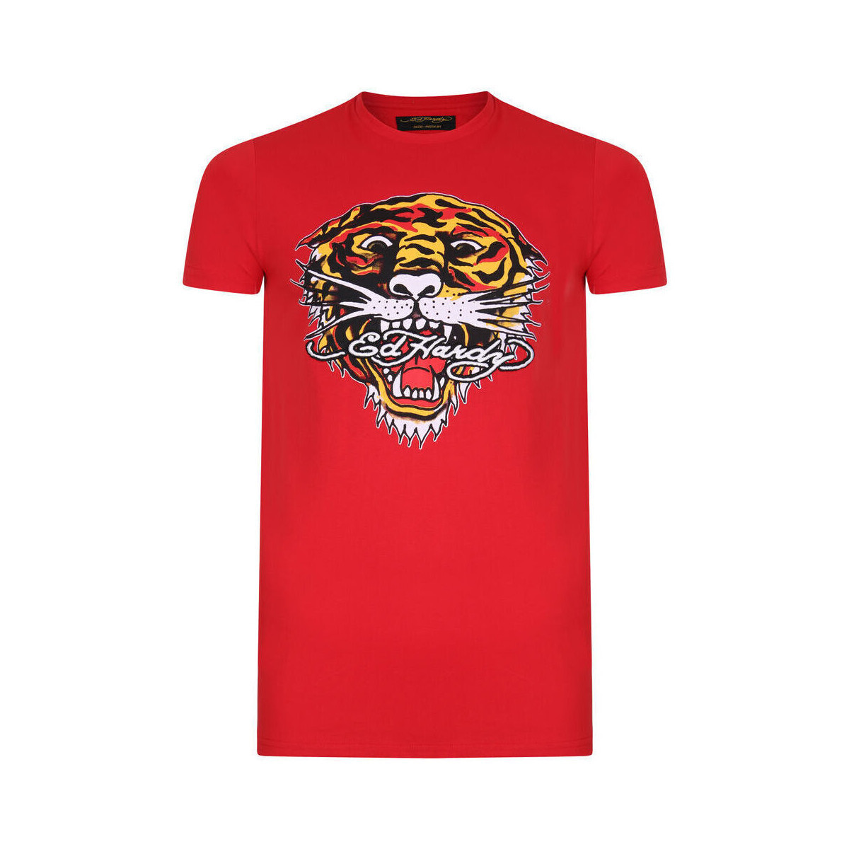 Ed Hardy  Tiger mouth graphic t-shirt red  Červená