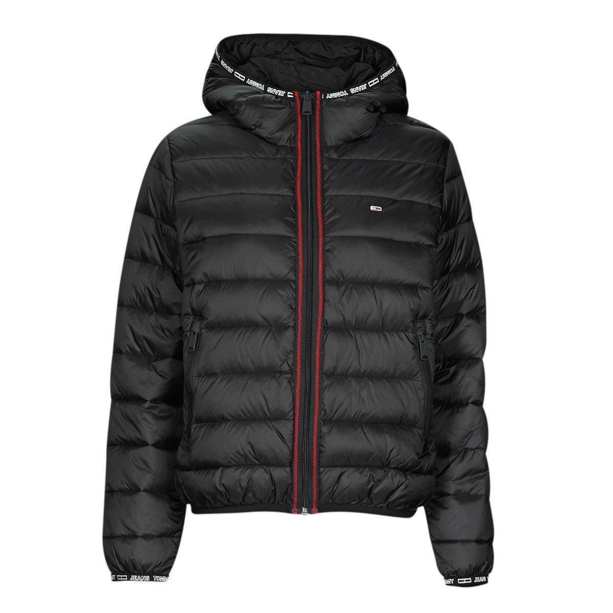 Tommy Jeans  TJW QUILTED TAPE HOODED JACKET  Černá