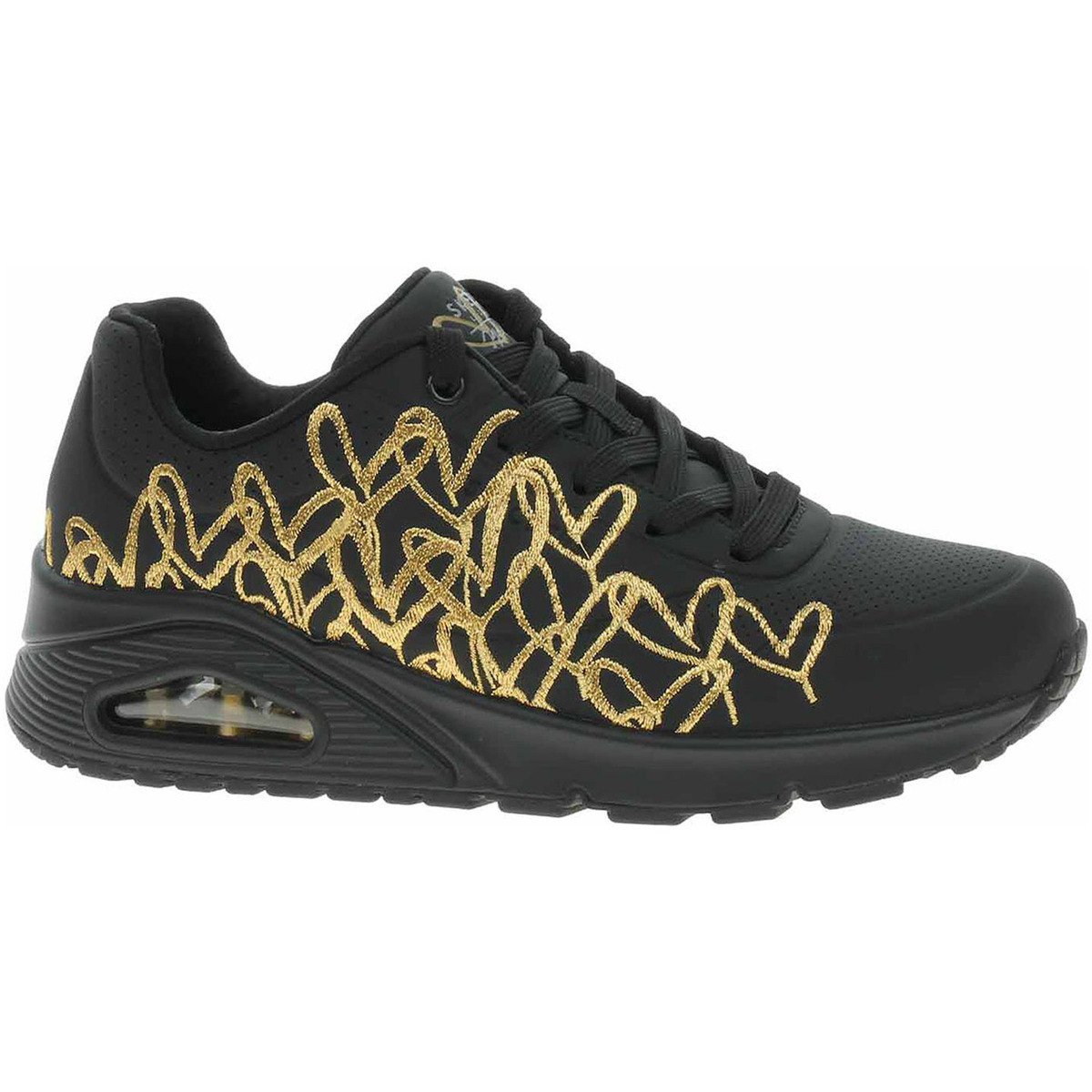 Skechers  JGoldcrown: Uno - Golden Heart black -gold  Černá