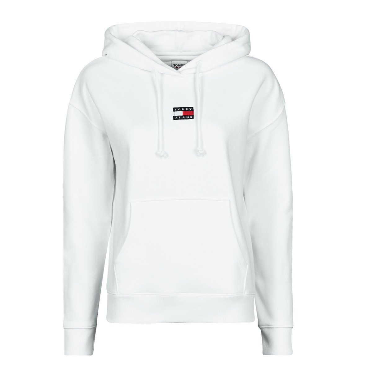 Tommy Jeans  TJW TOMMY CENTER BADGE HOODIE  Bílá