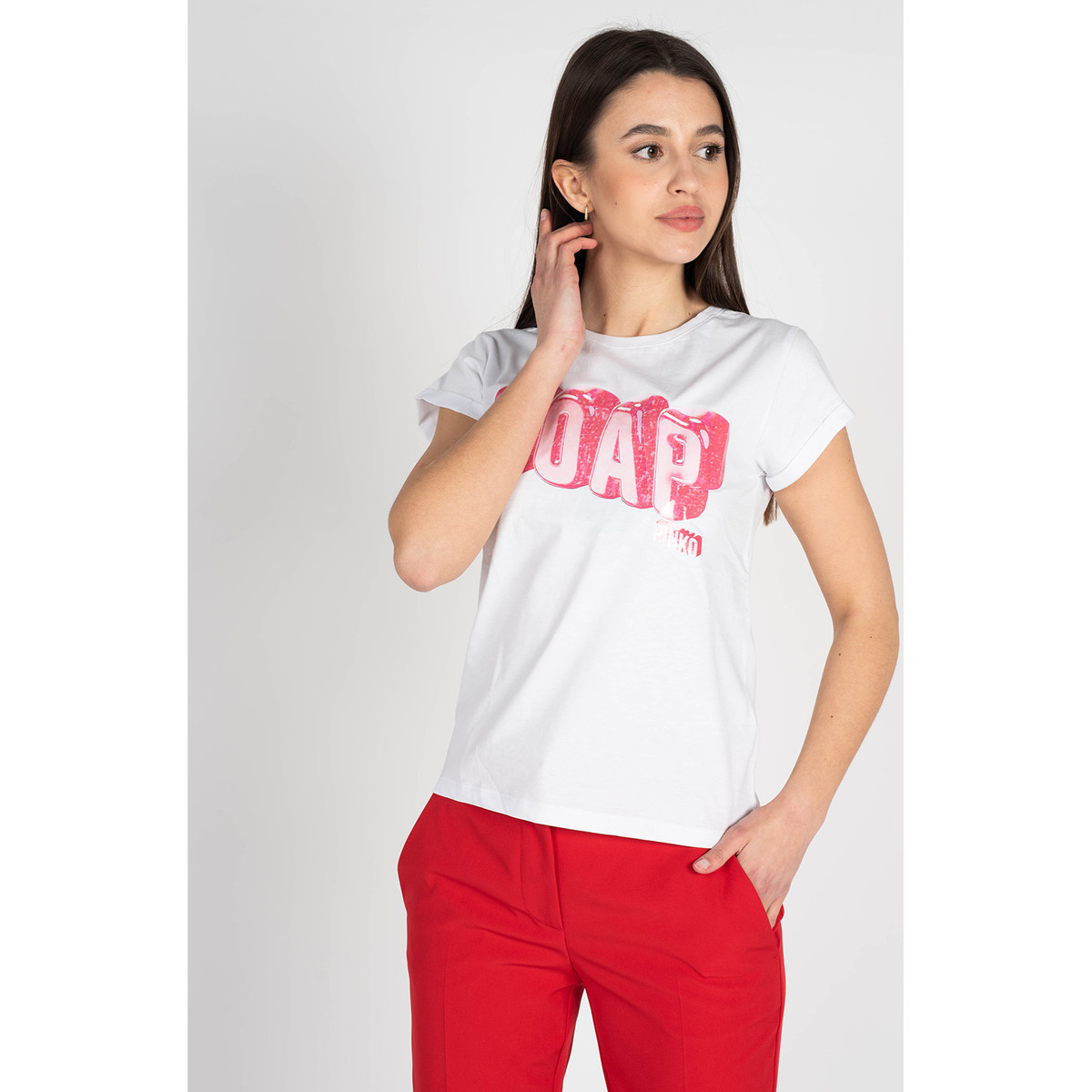 Pinko  1V10Q8 Y81C | Annuvolare T-shirt  Bílá