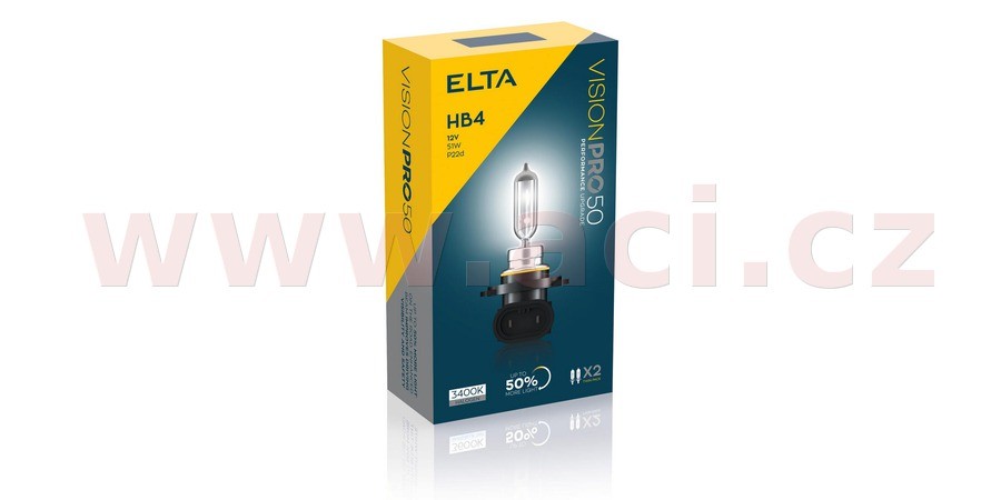 ELTA žárovka HB4 51W (patice P22d) VisionPro +50% (sada 2 ks)