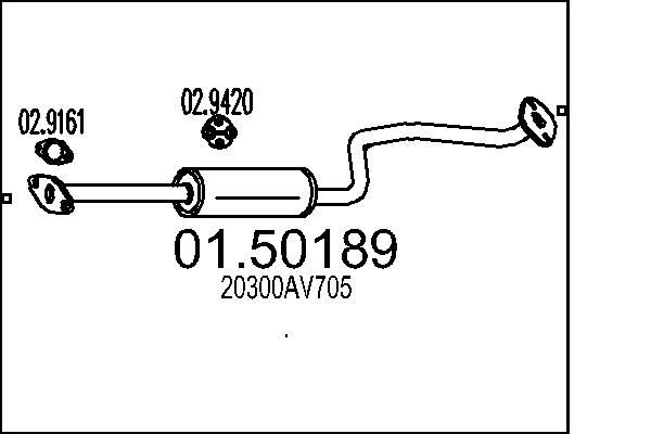 Střední tlumič výfuku MTS 01.50189