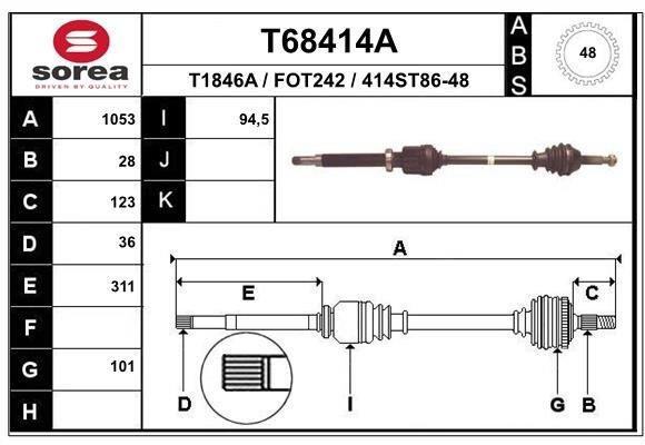 Hnací hřídel EAI T68414A