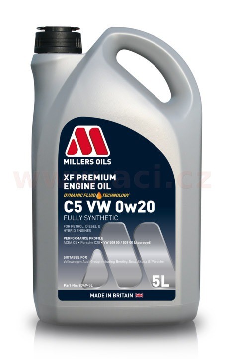 Motorový olej 0W-20 MILLERS OILS XF PREMIUM C5 VW plně syntetický - 5L