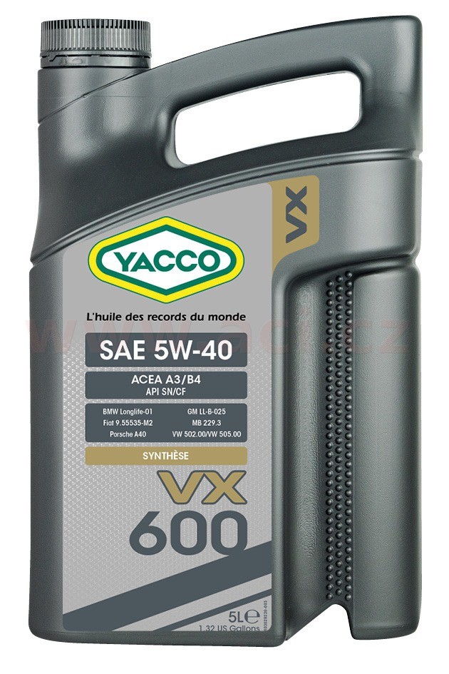 Motorový olej 5W-40 YACCO VX 600 - 5L