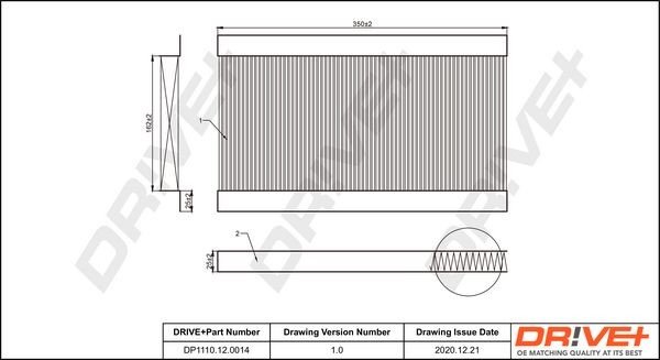 Filtr, vzduch v interiéru DRIVE DP1110.12.0014