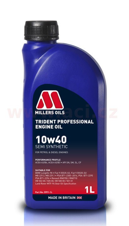 Motorový olej 10W-40 MILLERS OILS Trident polosyntetický - 1L