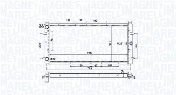 Chladič, chlazení motoru MAGNETI MARELLI 350213174600