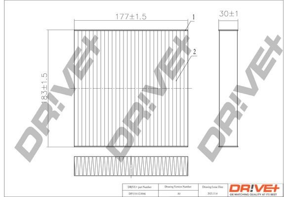 Filtr, vzduch v interiéru DRIVE DP1110.12.0046