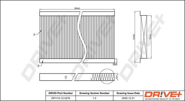 Filtr, vzduch v interiéru DRIVE DP1110.12.0276