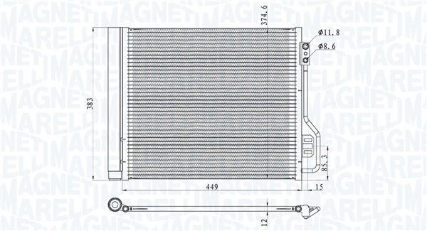 Kondenzátor, klimatizace MAGNETI MARELLI 350203854000