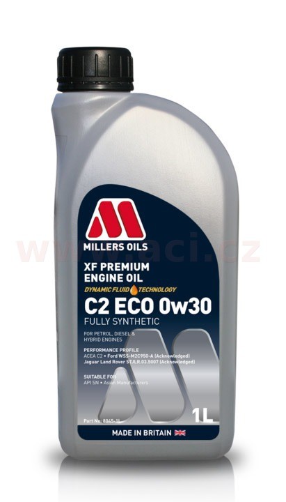 Motorový olej 0W-30 MILLERS OILS XF PREMIUM C2 ECO, plně syntetický - 1L