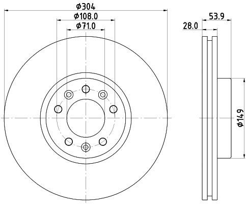 Brzdový kotouč HELLA PAGID 8DD 355 125-411