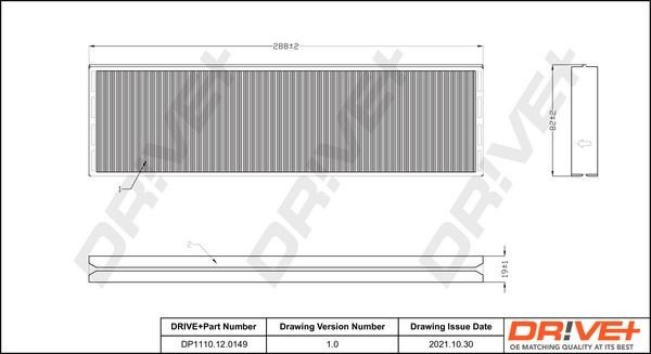 Filtr, vzduch v interiéru DRIVE DP1110.12.0149