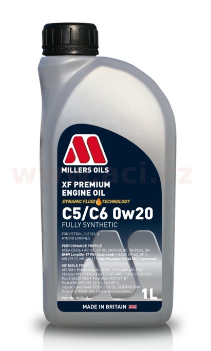 Motorový olej 0W-20 MILLERS OILS XF PREMIUM C5/C6 - 1L
