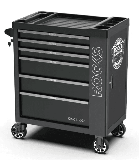Dílenský montážní vozík ROOKS Garage Black s nářadím - 385 Dílů