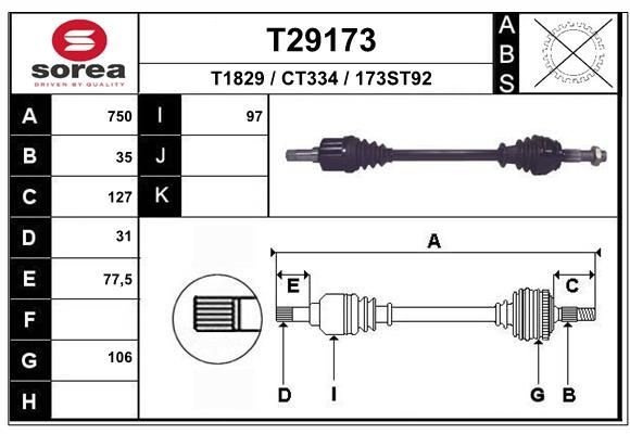 Hnací hřídel EAI T29173