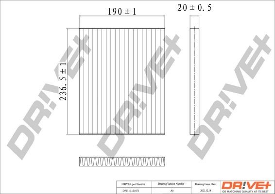 Filtr, vzduch v interiéru DRIVE DP1110.12.0171