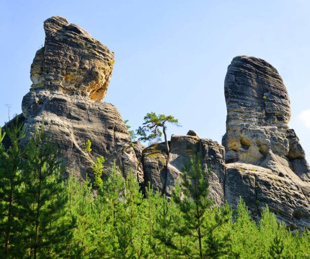 vencavolrab Umělecká fotografie Sandstone rock in Hruboskalsko Nature Reserve,, vencavolrab, (40 x 35 cm)