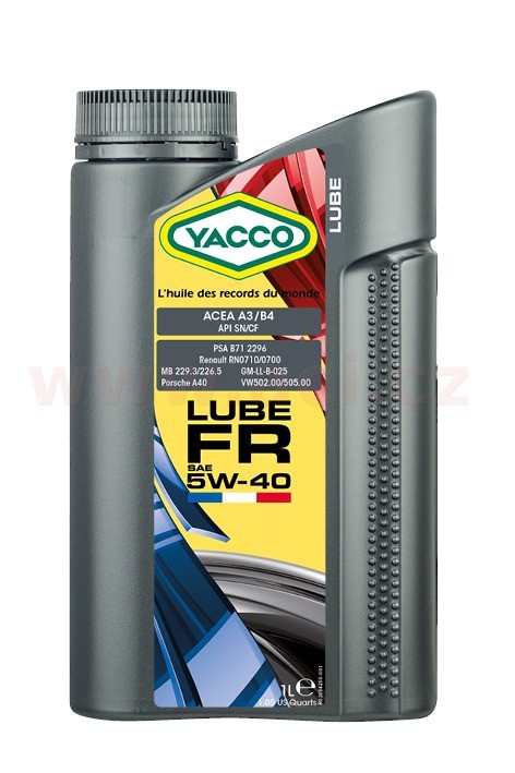 Motorový olej 5W-40 YACCO LUBE FR - 1L
