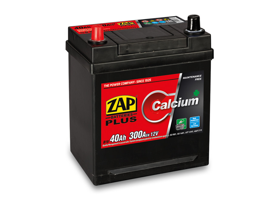 Autobaterie ZAP Calcium Plus 40Ah 12V 300A (238x128x220) L+