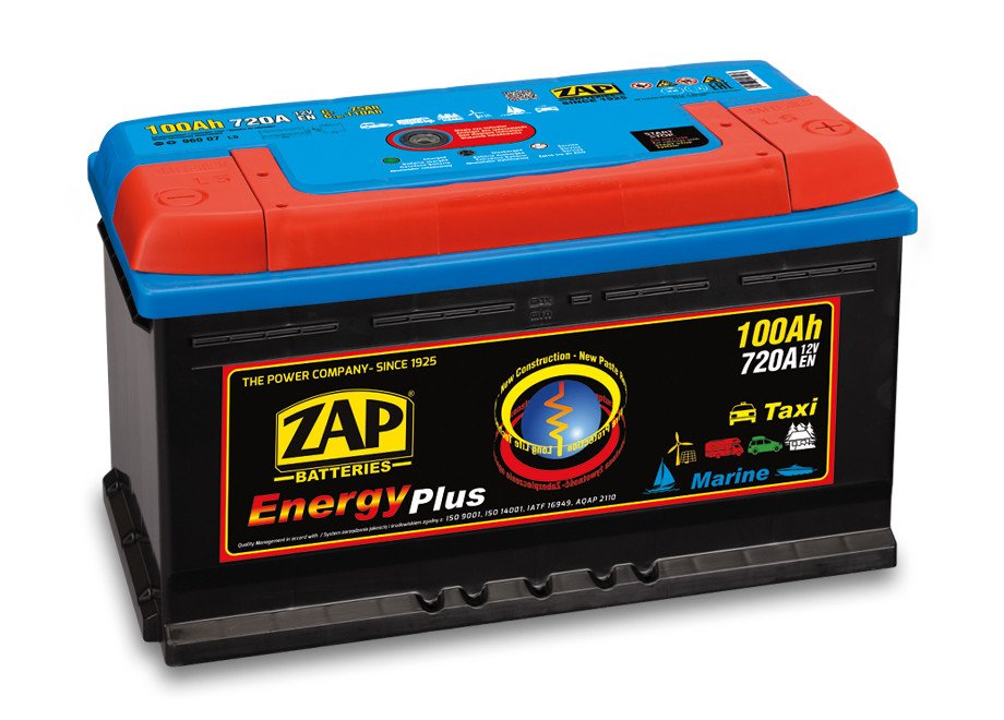 Autobaterie ZAP Energy Plus 100Ah 12V 720A (352x175x190) P+