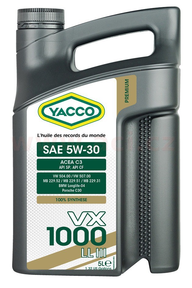 Motorový olej 5W-30 YACCO VX 1000 LL III - 5L