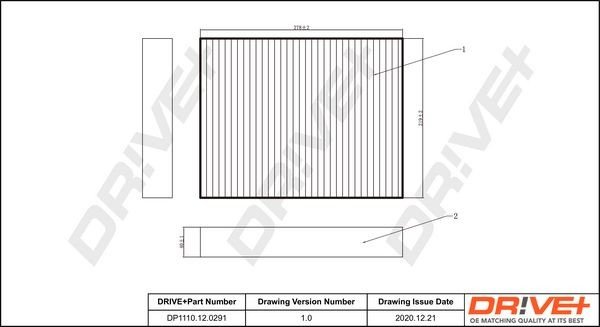 Filtr, vzduch v interiéru DRIVE DP1110.12.0291