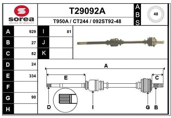 Hnací hřídel EAI T29092A