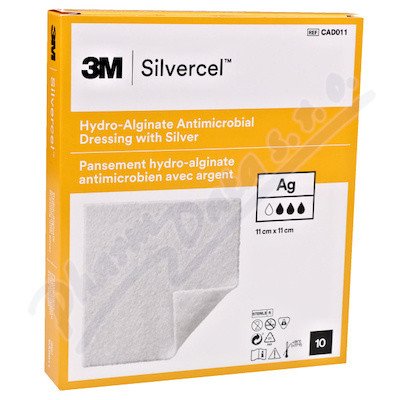 Silvercel Hydro-alginate Antimikrobiální Krytí Se Stříbrem 11x11cm,(10ks v balení)