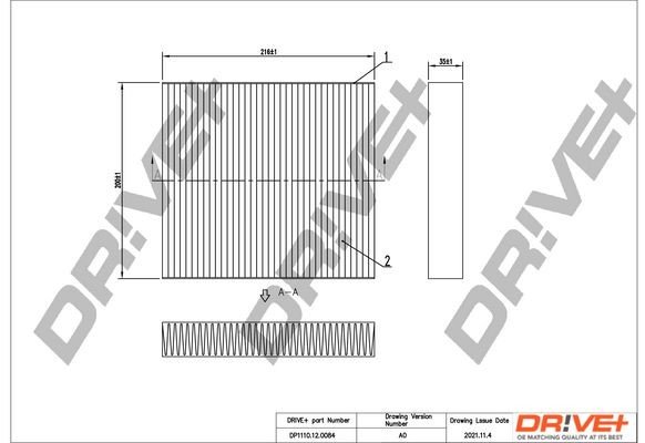 Filtr, vzduch v interiéru DRIVE DP1110.12.0084