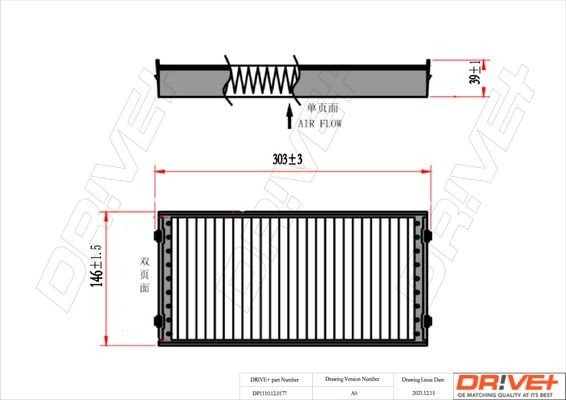 Filtr, vzduch v interiéru DRIVE DP1110.12.0177