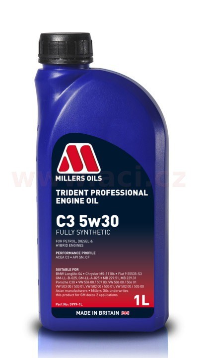 Motorový olej 5W-30 MILLERS OILS Trident Longlife plně syntetický - 1L