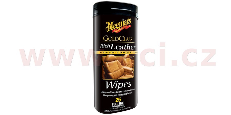 MEGUIARS Gold Class Rich Leather Cleaner Wipes - ubrousky k vyčištění a ošetření kůže 25 ks