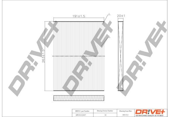 Filtr, vzduch v interiéru DRIVE DP1110.12.0057